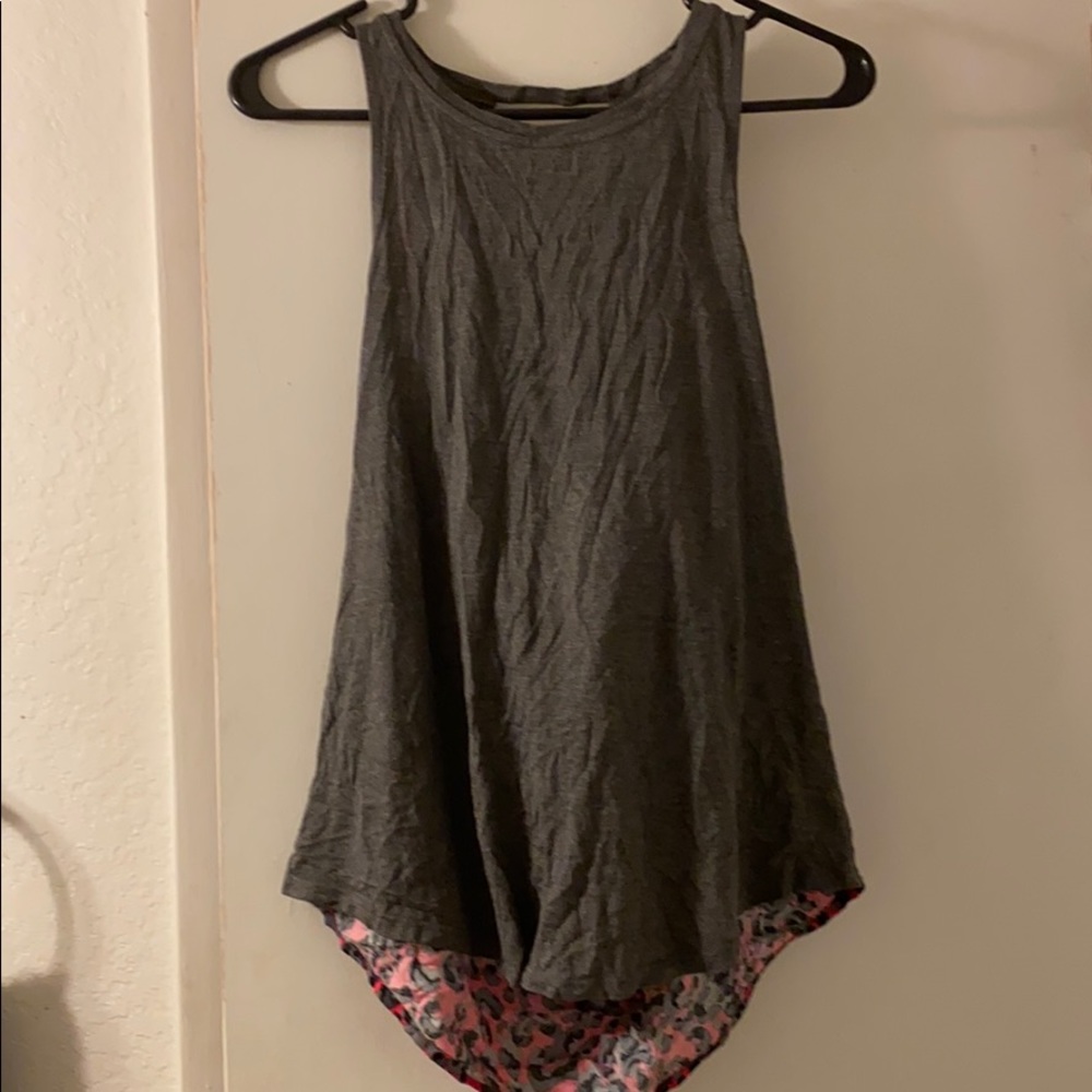 Grey and leopard tank top